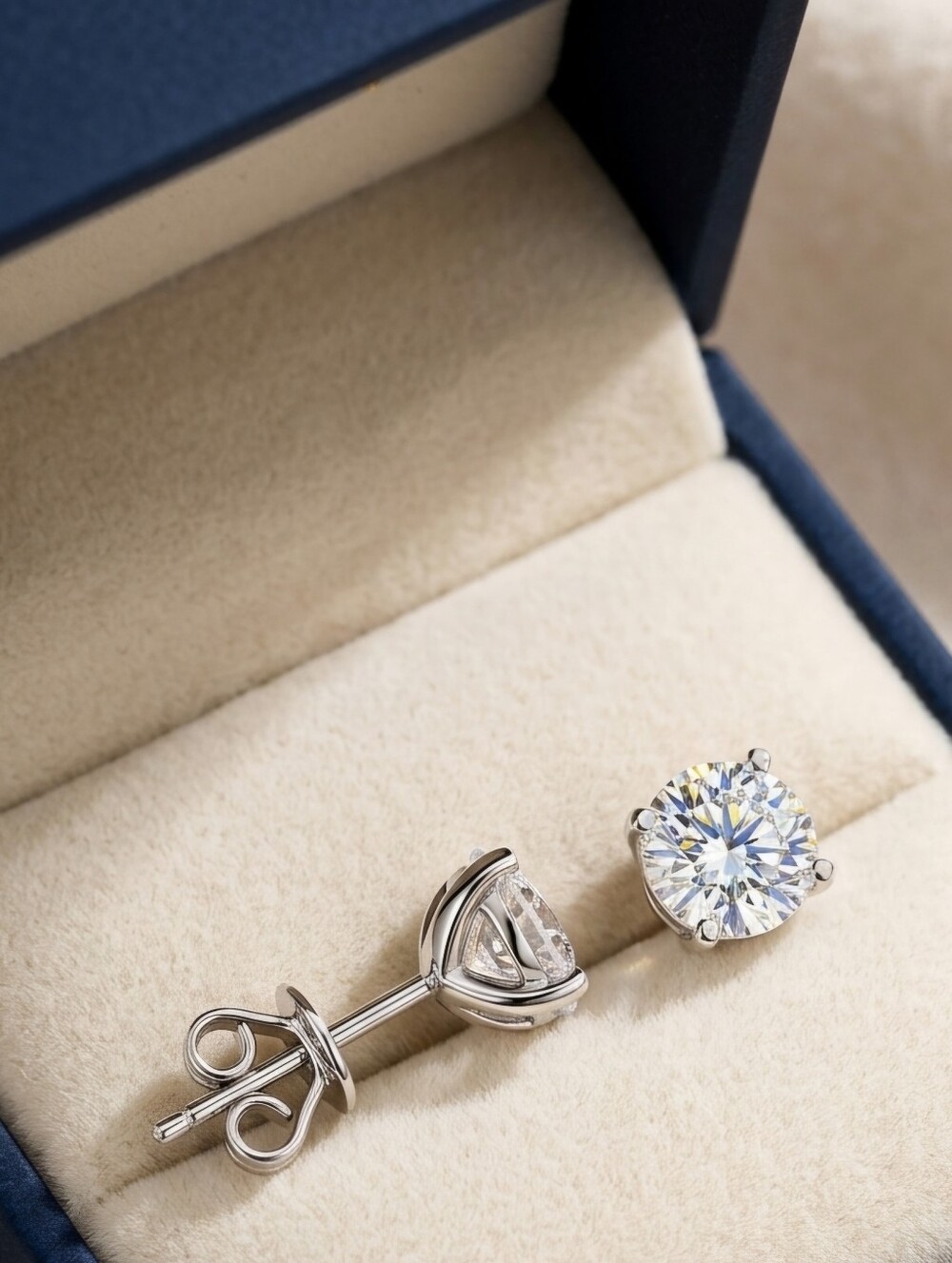 Moissanite 2 CTW Martini Glass Stud Earrings